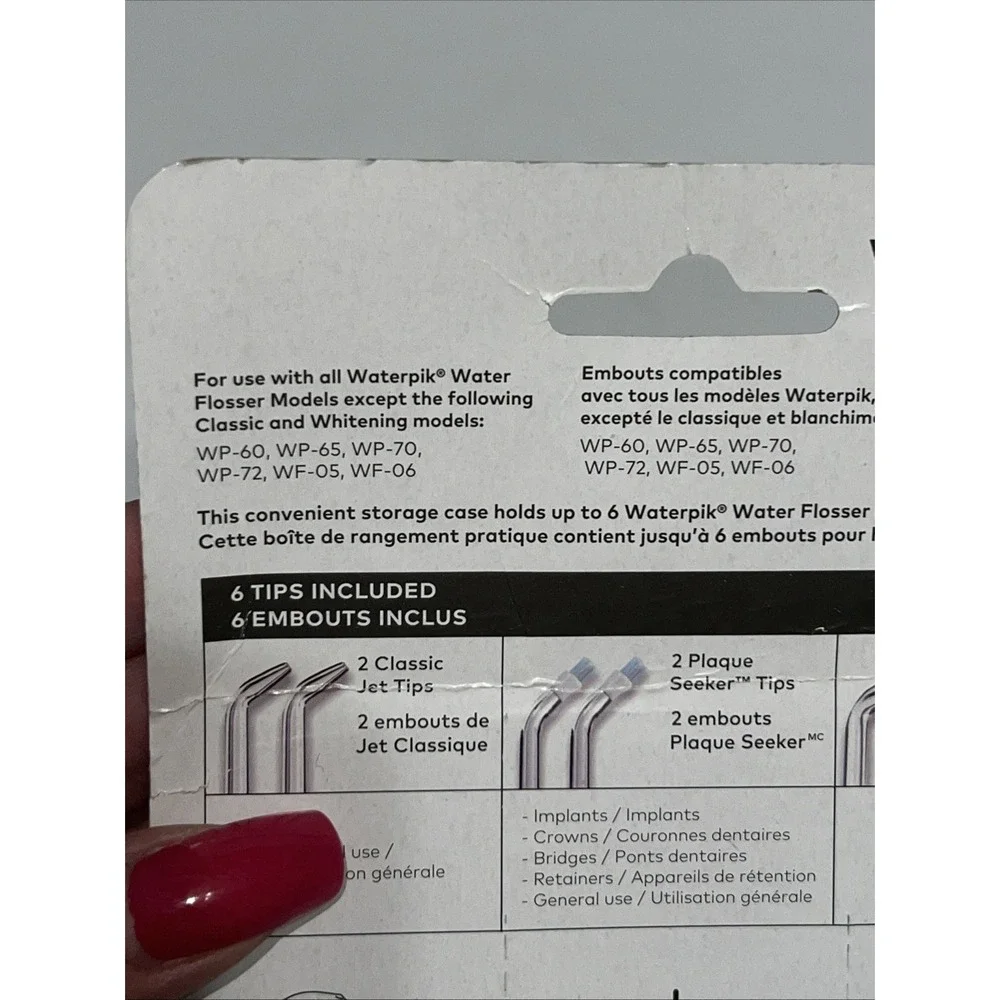 Genuine Waterpik Water Flosser Tips Storage Case & 6 Ct. Replacement Tips TS100E